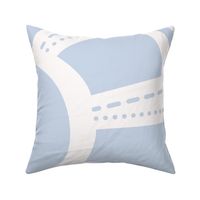 Light Placid Blue On White - Sun And Sea - Scallop Pattern