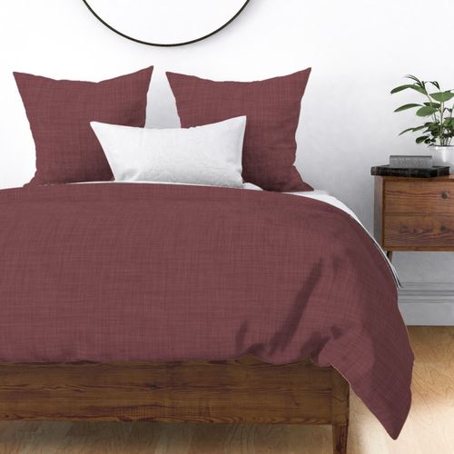 Solid Rumour Linen Texture Burgundy Red - Jewel Tone - Accent wall