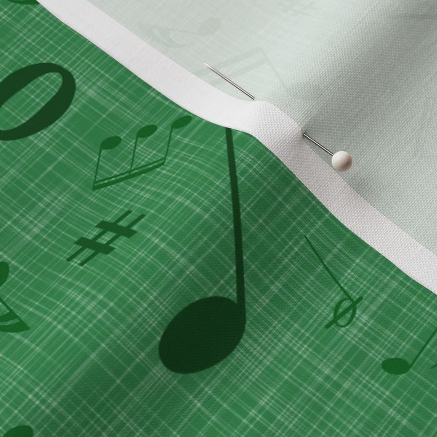 Music Notes 2025 On Green Linen