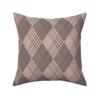 Trellis Argyle diagonal grid (L) - kitchen upholstry  coastal- mocha coffee