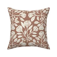 M-Mocha Mousse block print style flowers boquet farmhouse inspired