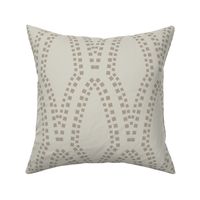 Scalloped Square Dots in Pale Beige