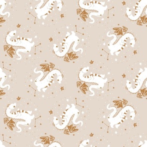 Dragons Constellation Nursery On warm neutral cream