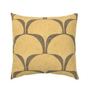 LARGE / Antique Ginkgo Art Deco Scallop / Bold Boho Warm Autumn Gold Brown