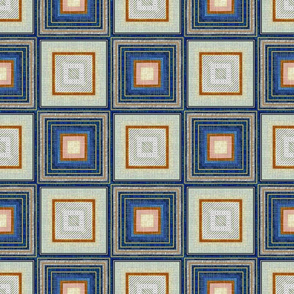 Checkmate in blue and faux linen