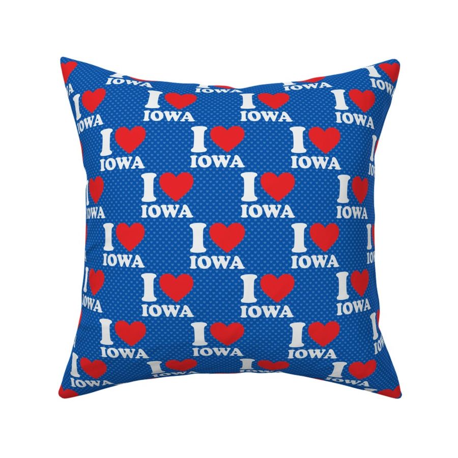 Smaller I Love Iowa USA State Of IA Hearts Blue