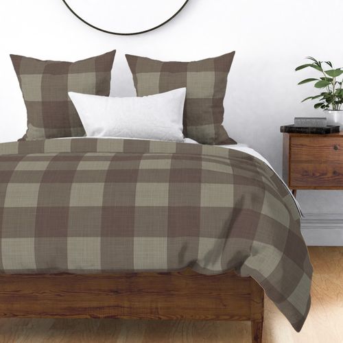 Large Gingham Buffalo Check Plaid - Classic 6 inch - Gray