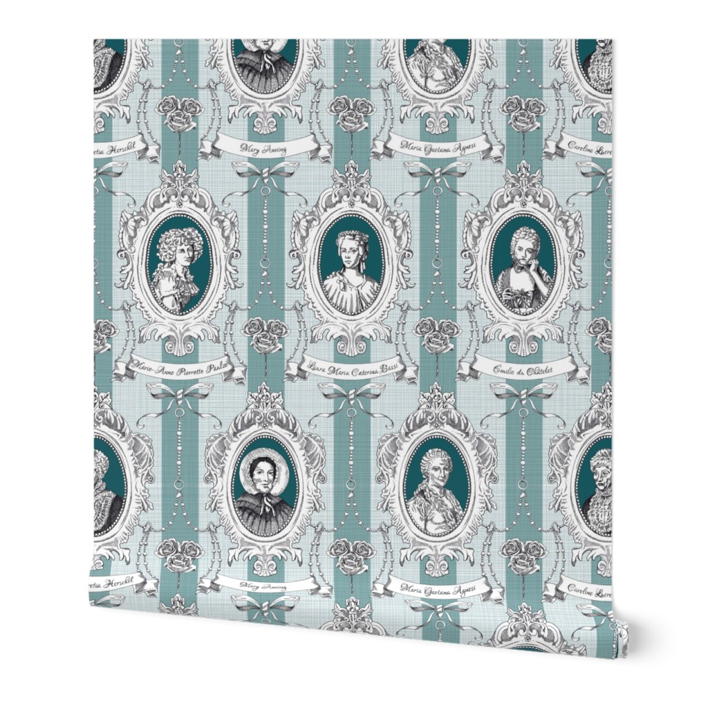 Toile de Jouy - Science Women Teal Small