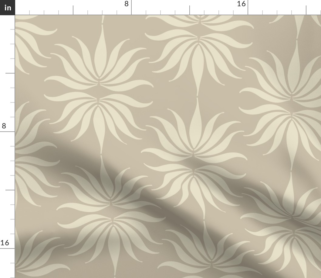 Yucca Medallion Warm Taupe Wallpaper Large Scale