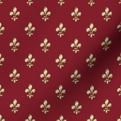 Fleur-de-Lis - 1870 small - Winery Red and Gold metallic effect