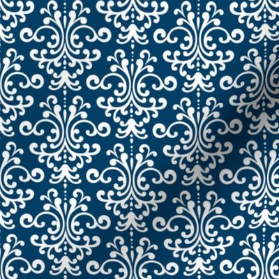 damask navy blue