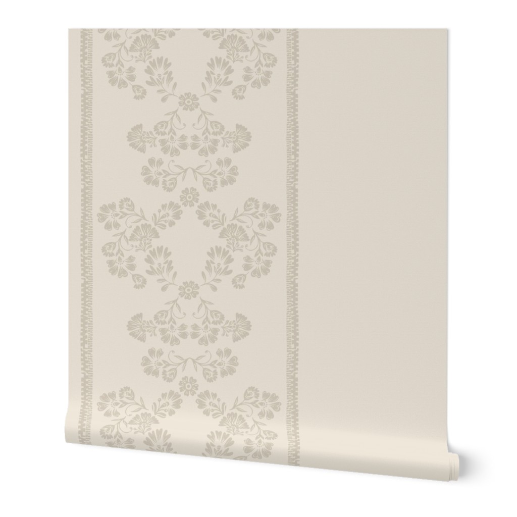 French Provincial Striped Floral - Cream & Beige