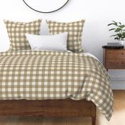 Buffalo Check Plaid - Large 1.5 Inch Gingham in Classic Olive Green Brown