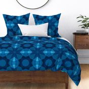 Edgy Squares Art Deco Geometric Navy Blue Pattern