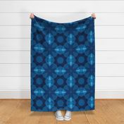 Edgy Squares Art Deco Geometric Navy Blue Pattern