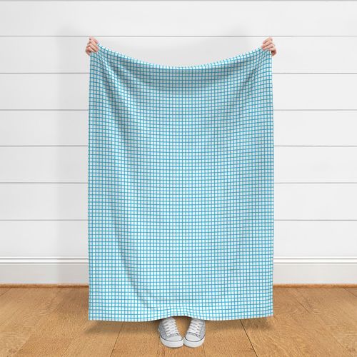 Windowpane Checks Grid - Plaid Pattern l Squares Checkers Turquoise Blue