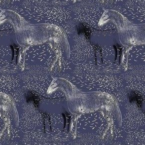 Horses and Silvery Leaves