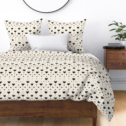 Classic Black and White Hearts Pattern