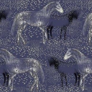 Horses and Silvery leaves 2