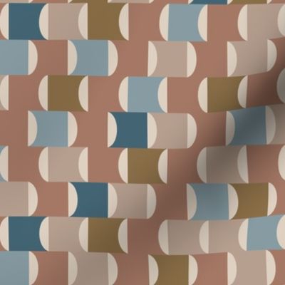 Squares & Moons Flow Pantone Upholstery - Mocha Mousse