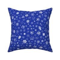 photographic snowflakes on morning blue