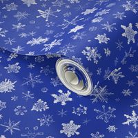 photographic snowflakes on morning blue