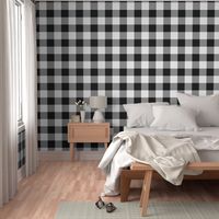 Gingham ~ Black and White and Grey All Over ~ Large