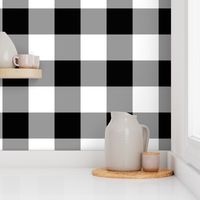 Gingham ~ Black and White and Grey All Over ~ Large