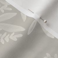 Large Cream Leaves On Beige Wallpaper Fabric Wedding Neutral