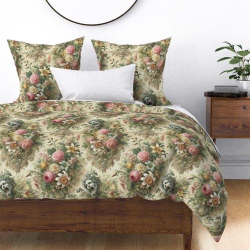 Nature's Echo - Victorian Floral with Subtle Grotesque Charm Fabric & Decor