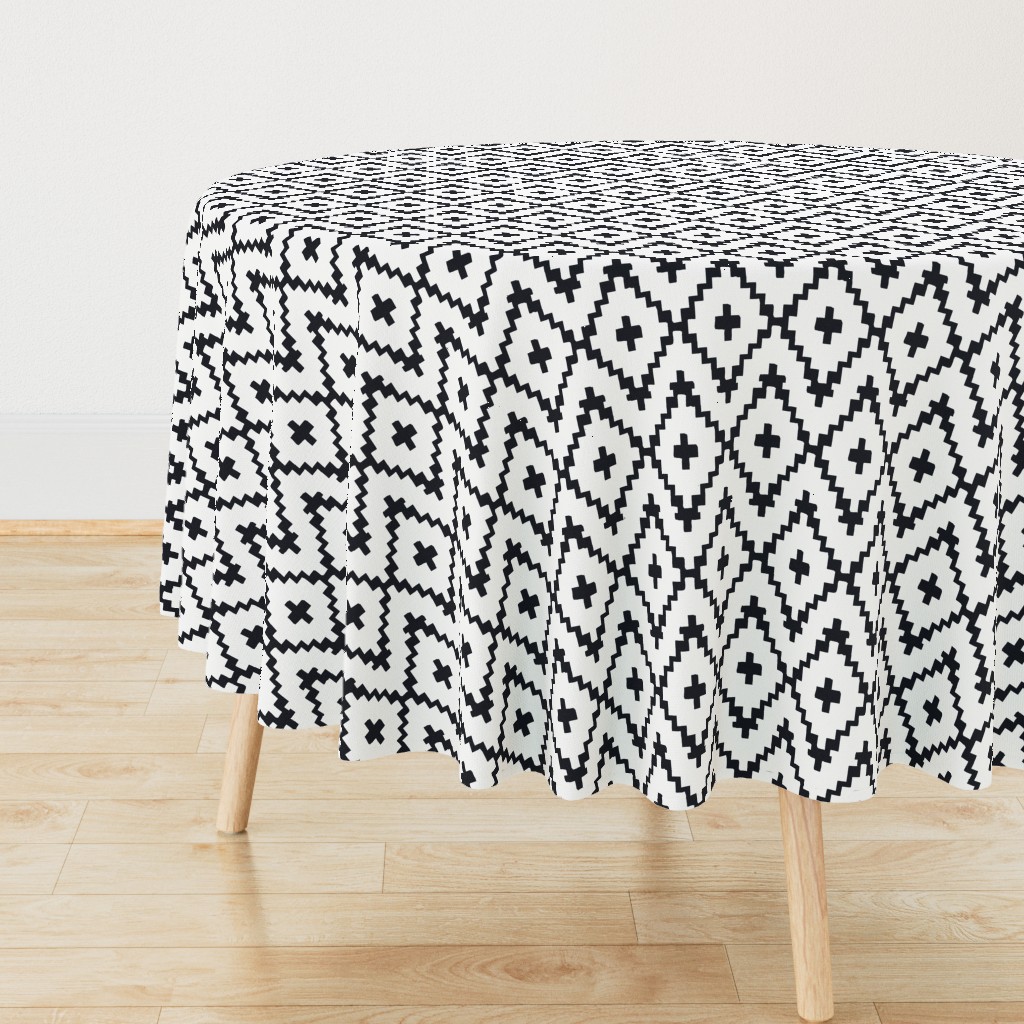 Southwest Diamond Chevron _ Black on white