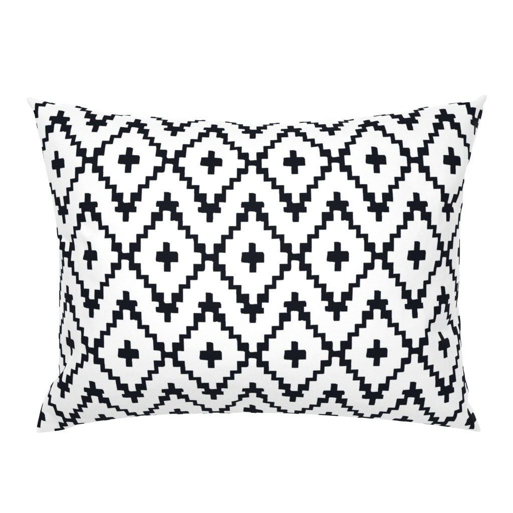 Southwest Diamond Chevron _ Black on white