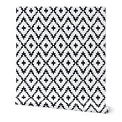 Southwest Diamond Chevron _ Black on white