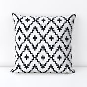 Southwest Diamond Chevron _ Black on white