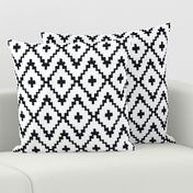 Southwest Diamond Chevron _ Black on white