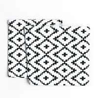 Southwest Diamond Chevron _ Black on white