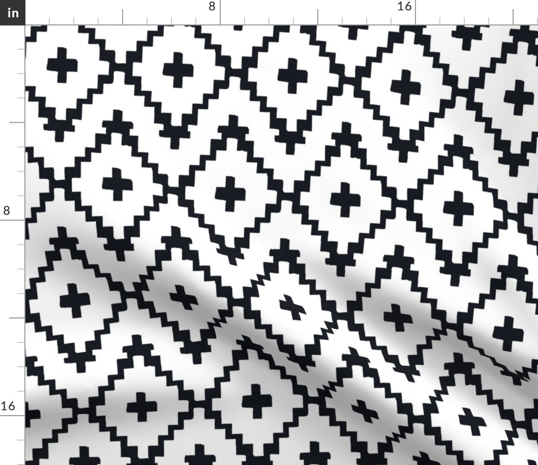 Southwest Diamond Chevron _ Black on white