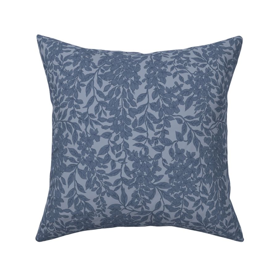 Cheryl Floral Night Blue Grey Small Scale