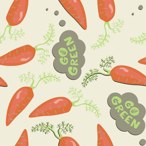 go green! carrots on beige