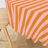 Classic bold and bright cabana stripes in orange and lilac - 1in small