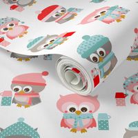 Winter owls scattered