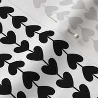 black + white vine hearts