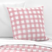 (L) Watercolor Buffalo Check Preppy Classic Plaid in Light Pink