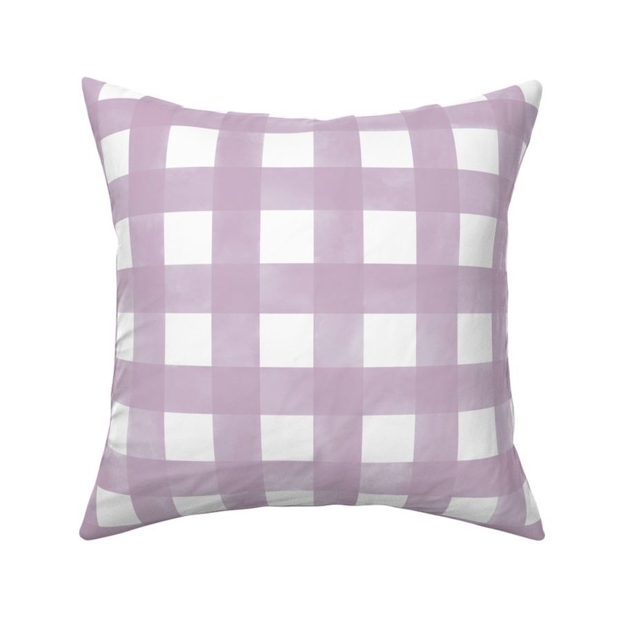 (L) Watercolor Buffalo Check Classic Plaid in Bright Mauve Purple