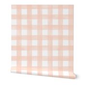 (L) Watercolor Buffalo Check Classic Plaid in Light Peach