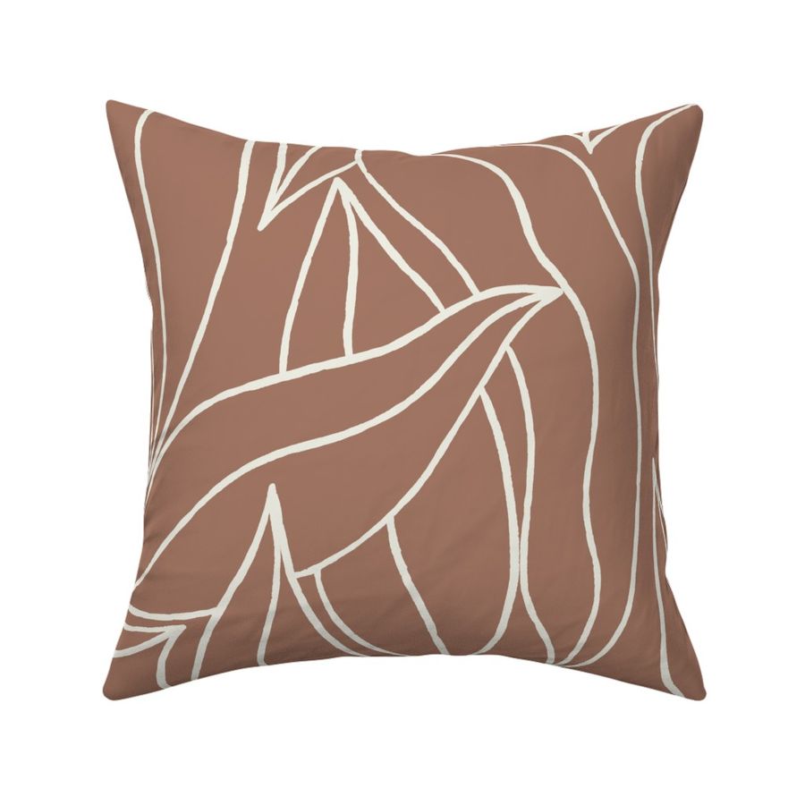 Mocha Mousse Organic Modern Minimalist - Block Print Style Nordic Elegance