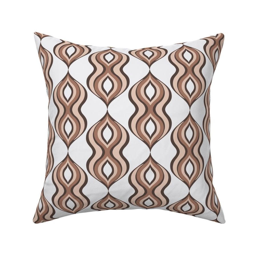 Retro Geometric Ripples Pantone 2025 Mocha Mousse