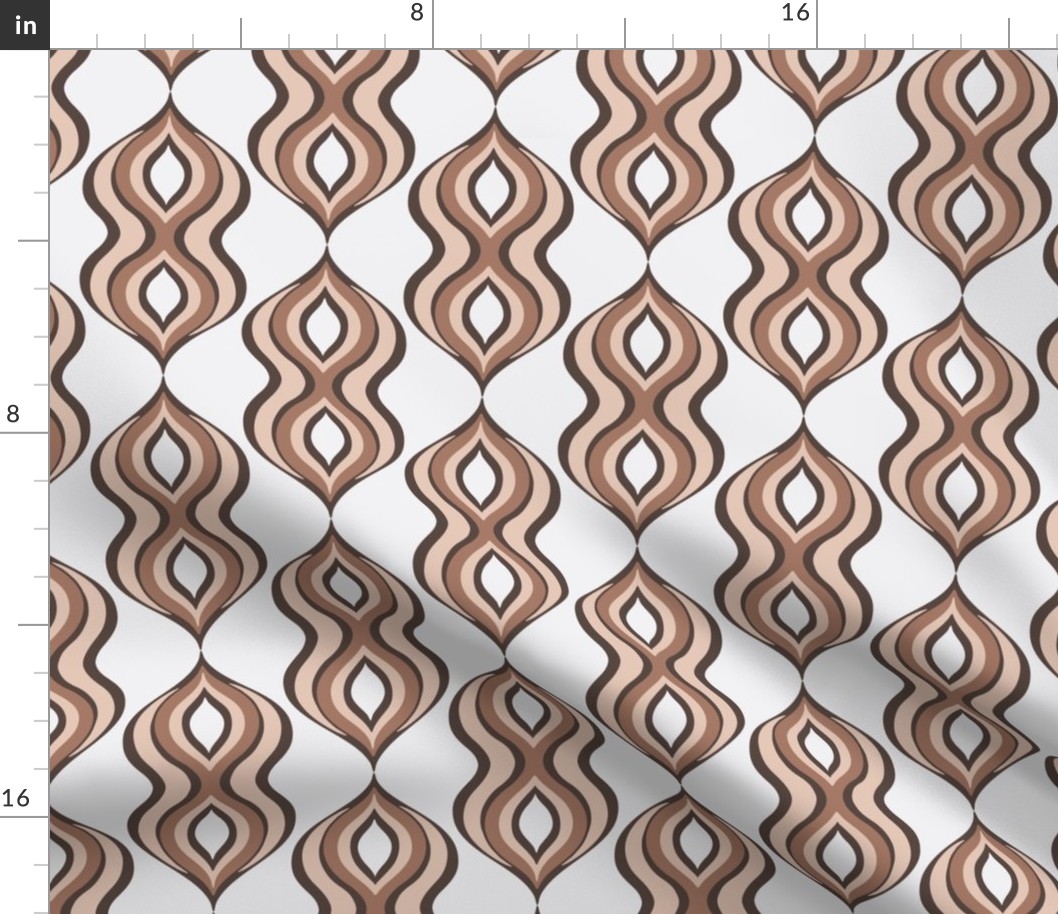 Retro Geometric Ripples Pantone 2025 Mocha Mousse