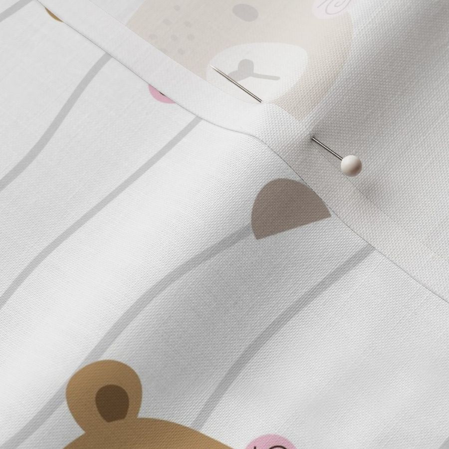 Sweet Bears with Rosy Cheeks - Nursery Baby Decor