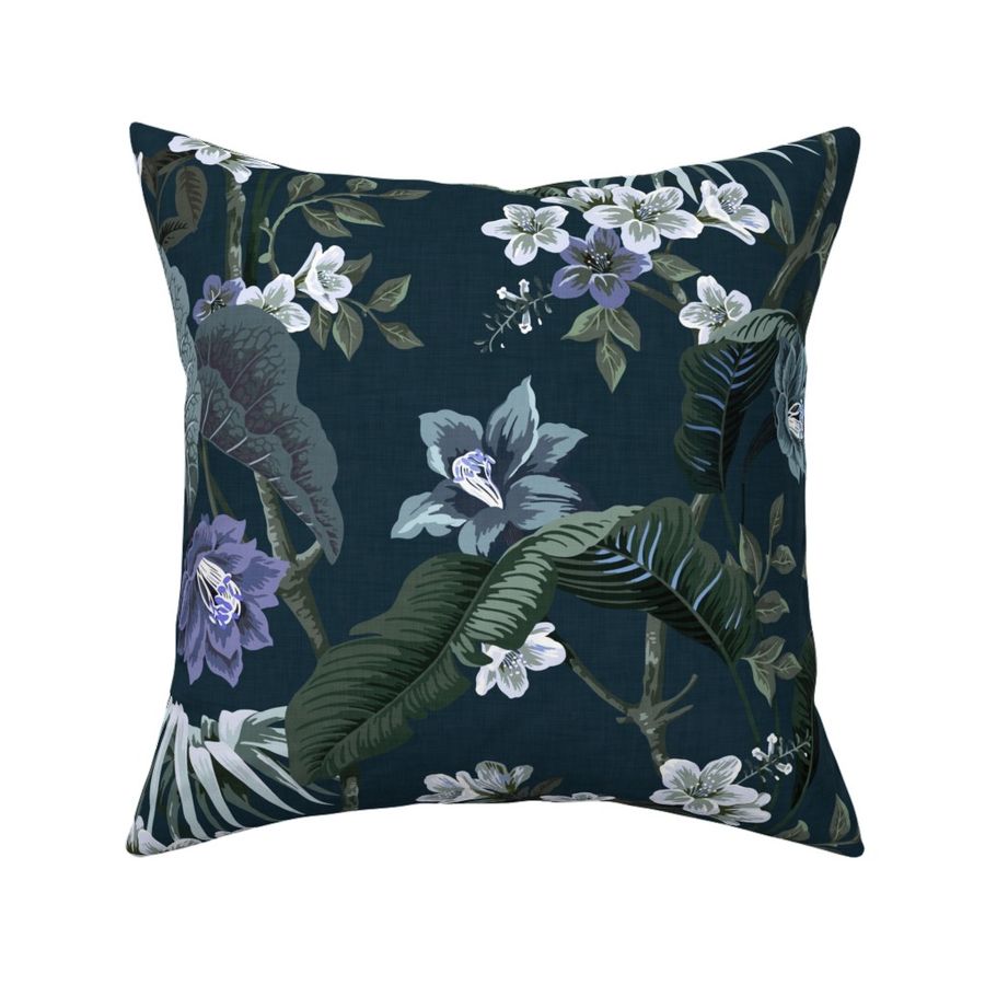 Vintage Tropical Botanical (Large Scale) - Navy & Lilac